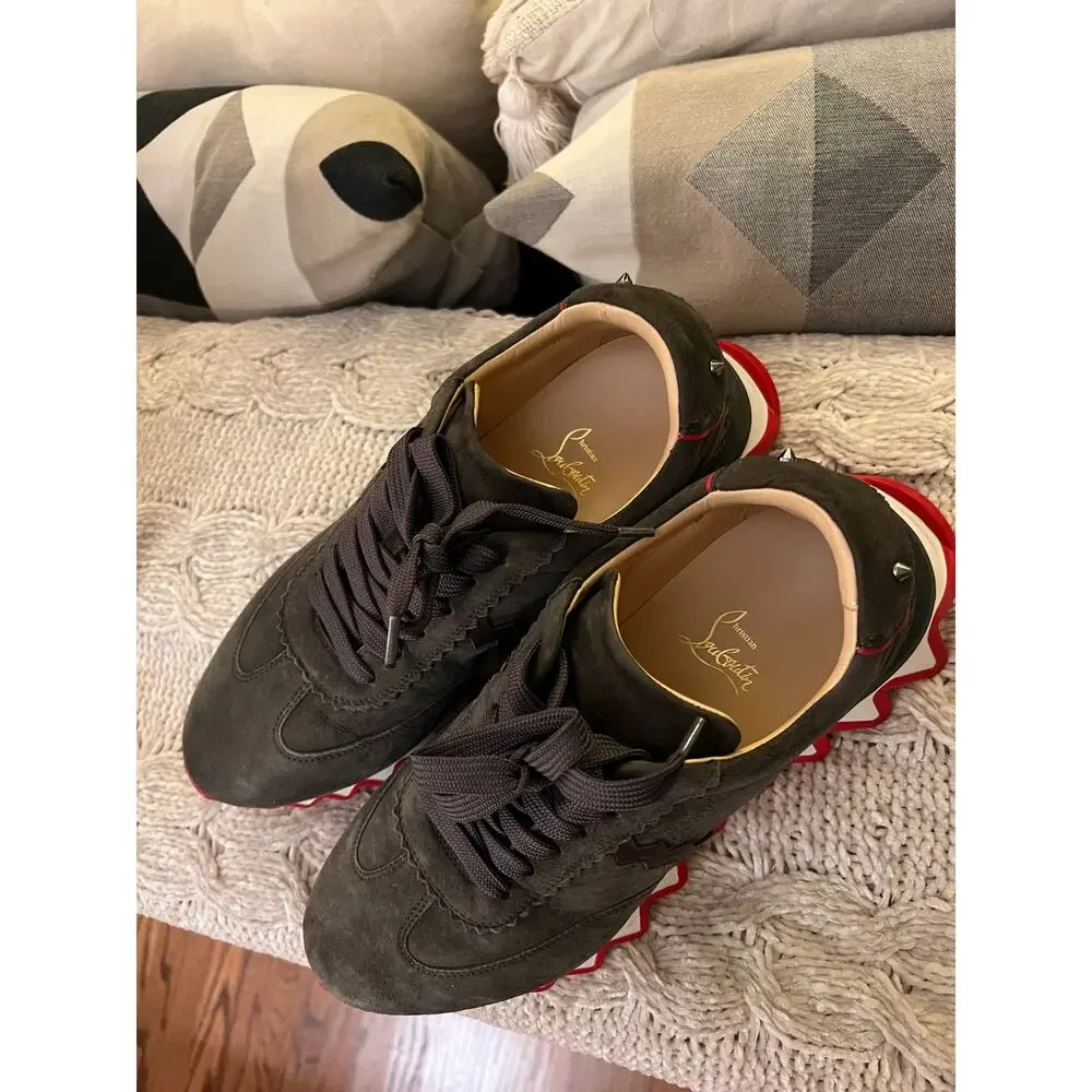 Christian Louboutin Loubishark Sneakers in Grey Suede Size EU 42.5/ US 9.5✨ - Picture 7 of 16
